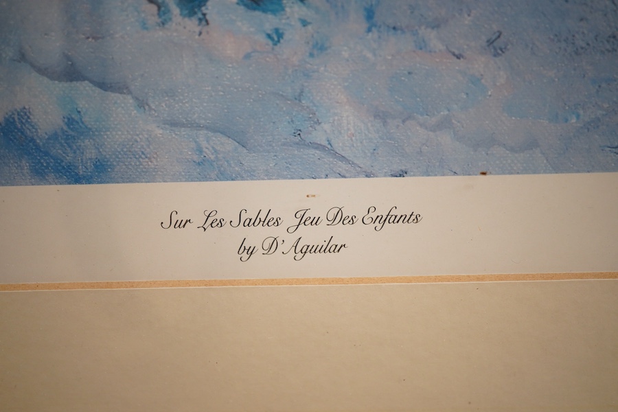 Michael D'Aguilar (1924-2011), pair of colour prints, to include: La Fete Gitane, each blindstamped and limited edition of 850, signed in ink, COA verso, 38 x 52cm